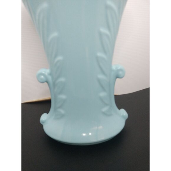 Vintage Abingdon USA Turquoise 10.5”x7" Vase Art Deco - Picture 4 of 14